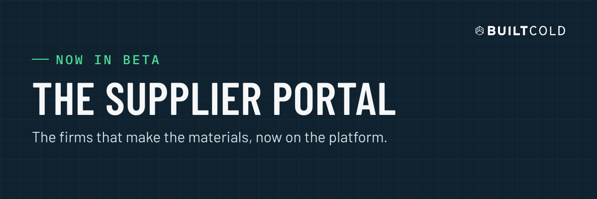The Supplier Portal, now in beta. The firms that make the materials, now on the platform.